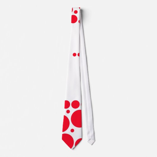 Red Polka Dots Pattern Art Design Stropdas (Voorkant)
