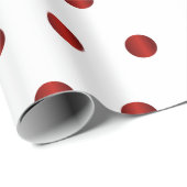 Red Polka Dots Pattern Cadeaupapier (Rol Hoek)