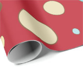 Red Polka Dots Pattern Cadeaupapier (Rol Hoek)