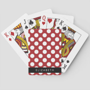 Red Polka Dots, Polka Dot Pattern, Jouw naam Pokerkaarten
