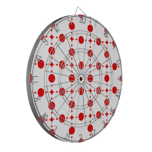 Red Polka Dots, Polka Dot Pattern, Stippen, gedopt Dartbord (Voorkant Links)