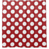 Red Polka Dots, Polka Dot Pattern, Stippen, gedopt Douchegordijn (Voorkant)