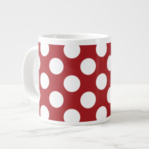 Red Polka Dots, Polka Dot Pattern, Stippen, gedopt Extra Grote Beker