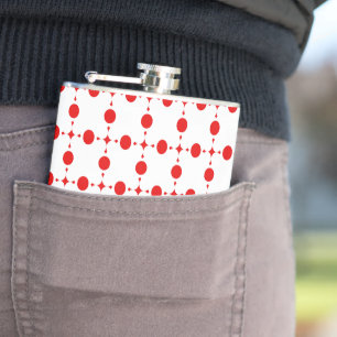Red Polka Dots, Polka Dot Pattern, Stippen, gedopt Heupfles