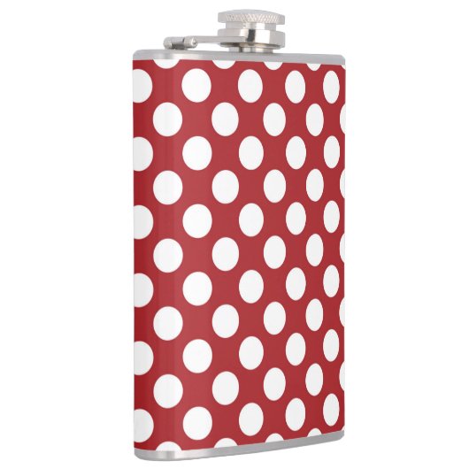 Red Polka Dots, Polka Dot Pattern, Stippen, gedopt Heupfles (Rechts)