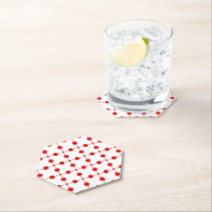 Red Polka Dots, Polka Dot Pattern, Stippen, gedopt Kartonnen Onderzetters