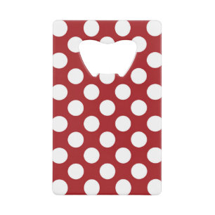 Red Polka Dots, Polka Dot Pattern, Stippen, gedopt Kredietkaart Flessenopener