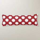 Red Polka Dots, Polka Dot Pattern, Stippen, gedopt Lichaamskussen (Achterkant)