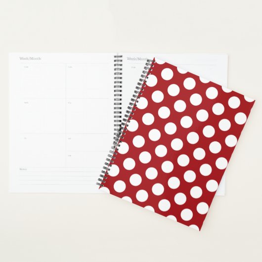 Red Polka Dots, Polka Dot Pattern, Stippen, gedopt Planner (Display)