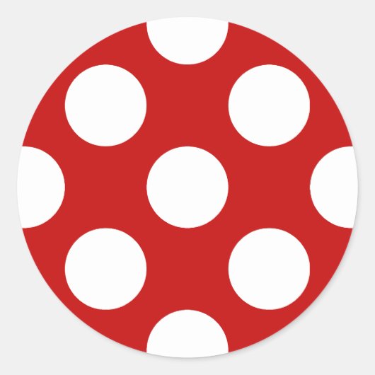 Red Polka Dots, Polka Dot Pattern, Stippen, gedopt Ronde Sticker (Voorkant)