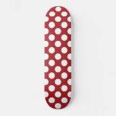 Red Polka Dots, Polka Dot Pattern, Stippen, gedopt Skateboard (Voorkant)