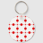 Red Polka Dots, Polka Dot Pattern, Stippen, gedopt Sleutelhanger (Voorkant)