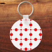 Red Polka Dots, Polka Dot Pattern, Stippen, gedopt Sleutelhanger (Voorkant)