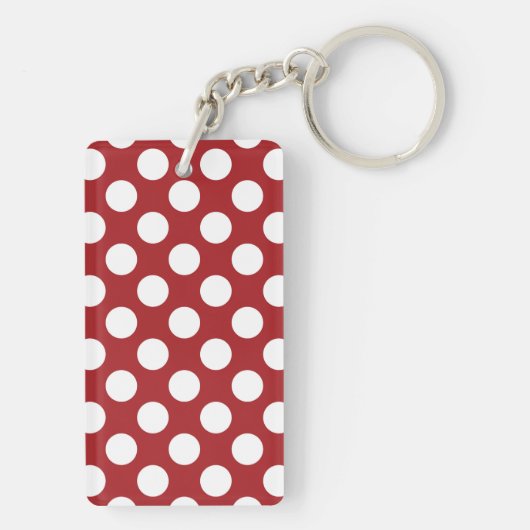 Red Polka Dots, Polka Dot Pattern, Stippen, gedopt Sleutelhanger (achterkant)
