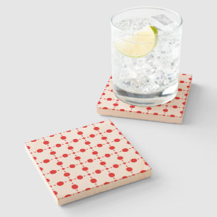 Red Polka Dots, Polka Dot Pattern, Stippen, gedopt Stenen Onderzetter