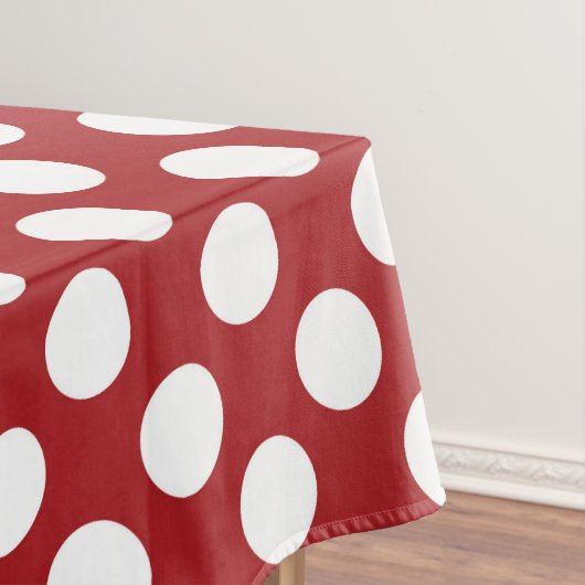 Red Polka Dots, Polka Dot Pattern, Stippen, gedopt Tafelkleed (Voorbeeld)