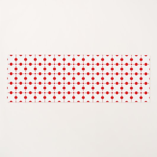 Red Polka Dots, Polka Dot Pattern, Stippen, gedopt Yogamat (Voorkant (horizontaal))