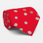 Red Polka Dots Stropdas (Opgerold)