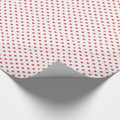 Red Polka Dots White Achtergrond Cadeaupapier (Hoek)