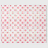 Red Polka Dots White Achtergrond Cadeaupapier (Vlak)