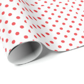 Red Polka Dots White Achtergrond Cadeaupapier (Rol Hoek)