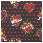 Red Polka Dotted Mom Tattoo Stof (Close Up)