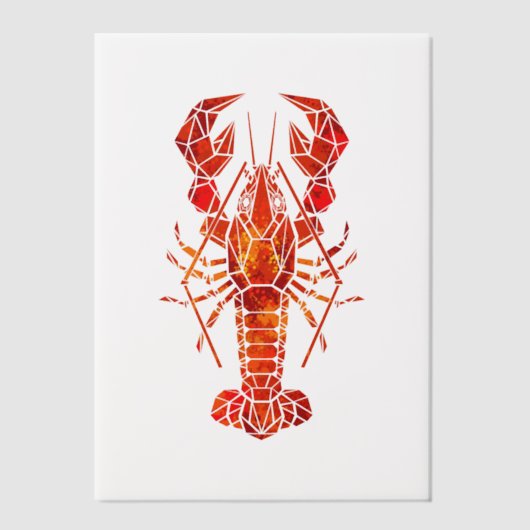 Red polygonal lobster vellum uitnodigingen (Voorkant)