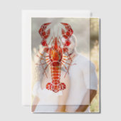 Red polygonal lobster vellum uitnodigingen (Offset (Koppel))