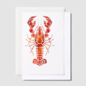 Red polygonal lobster vellum uitnodigingen (Offset)