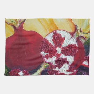Red Pomegranates Kitchen Towel Theedoek