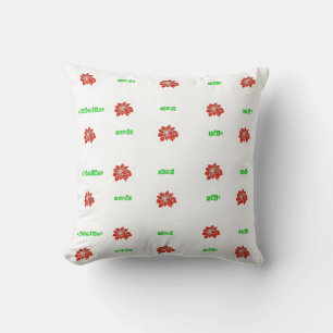 Red Ponsettia Flower Pillow door MidnightGraffiti Kussen