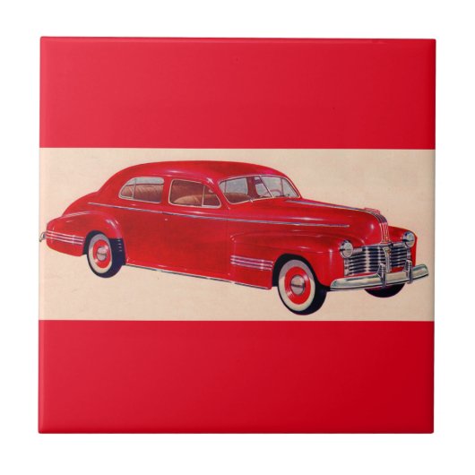Red Pontiac Torpedo Tegeltje (Voorkant)