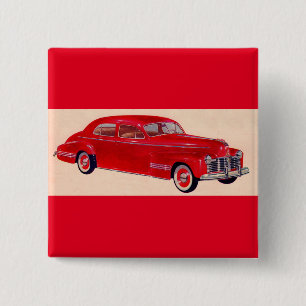 Red Pontiac Torpedo Vierkante Button 5,1 Cm