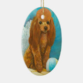 Red Poodle Puppy Portret Ornament (Rechts)
