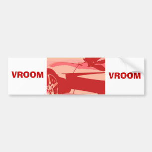 Red Pop Art Corvette Bumpersticker