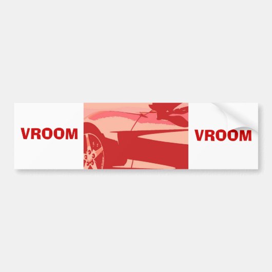 Red Pop Art Corvette Bumpersticker (Voorkant)