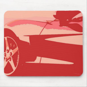Red Pop Art Corvette Muismat