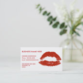 Red Pop Art Lips Visitekaartje (Staand voorkant)