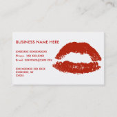 Red Pop Art Lips Visitekaartje (Voorkant)