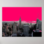 Red Pop Art New York City Poster Imprimer<br><div class="desc">Rouge - Noir & Blanc New York City - Manhattan Skyscrapers Art numérique Image</div>