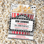 Red Popcorn Movie Night Party Invitation