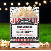 Red Popcorn Movie Night Party Invitation