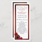 Red Poppies and Burlap Wedding Programme Programma (Voorkant / Achterkant)