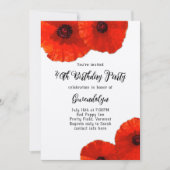 Red Poppies Anniversaire Fête Invitation (Devant)