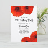 Red Poppies Anniversaire Fête Invitation (Debout devant)
