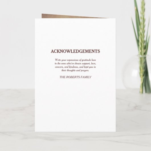 Red Poppies begrafenisprogramma Programma (Achterkant)