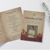 Red Poppies  begrafenisprogramma Programma