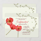 Red Poppies Bevestiging Uitnodiging (Voorkant / Achterkant)