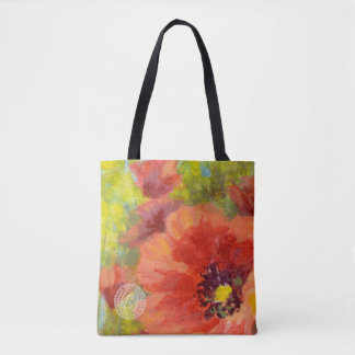 Red Poppies Big met Gele Groenen Draagtas