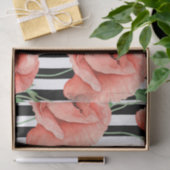 Red Poppies Black Stripes Chic Tissuepapier (Geschenk)
